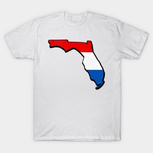 Red, White, and Blue Florida Outline T-Shirt